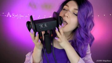 asmr kittyklaw purple licking and mouth sounds patreon video leaked