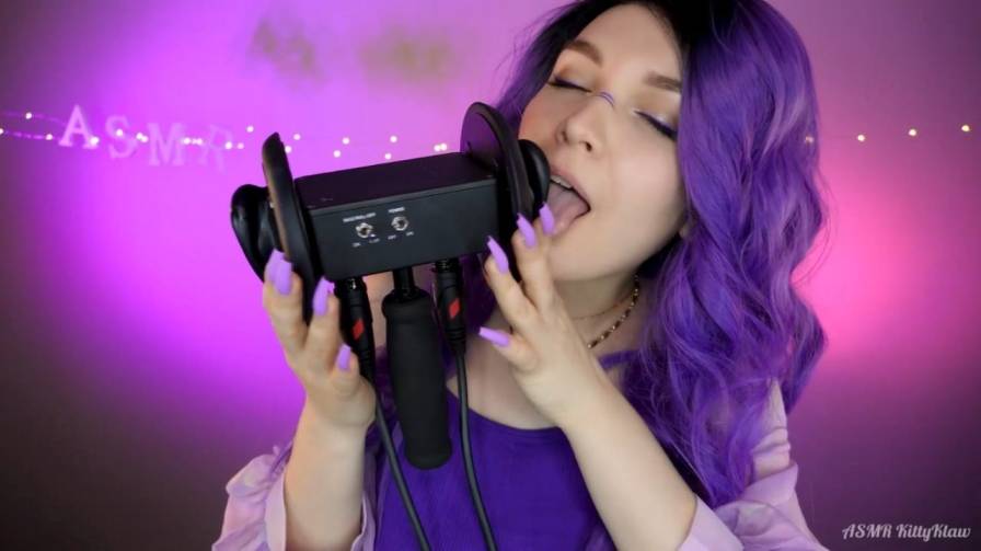 asmr kittyklaw purple licking and mouth sounds patreon video leaked