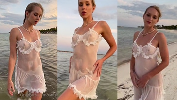 caroline zalog nude beach wet see through onlyfans video