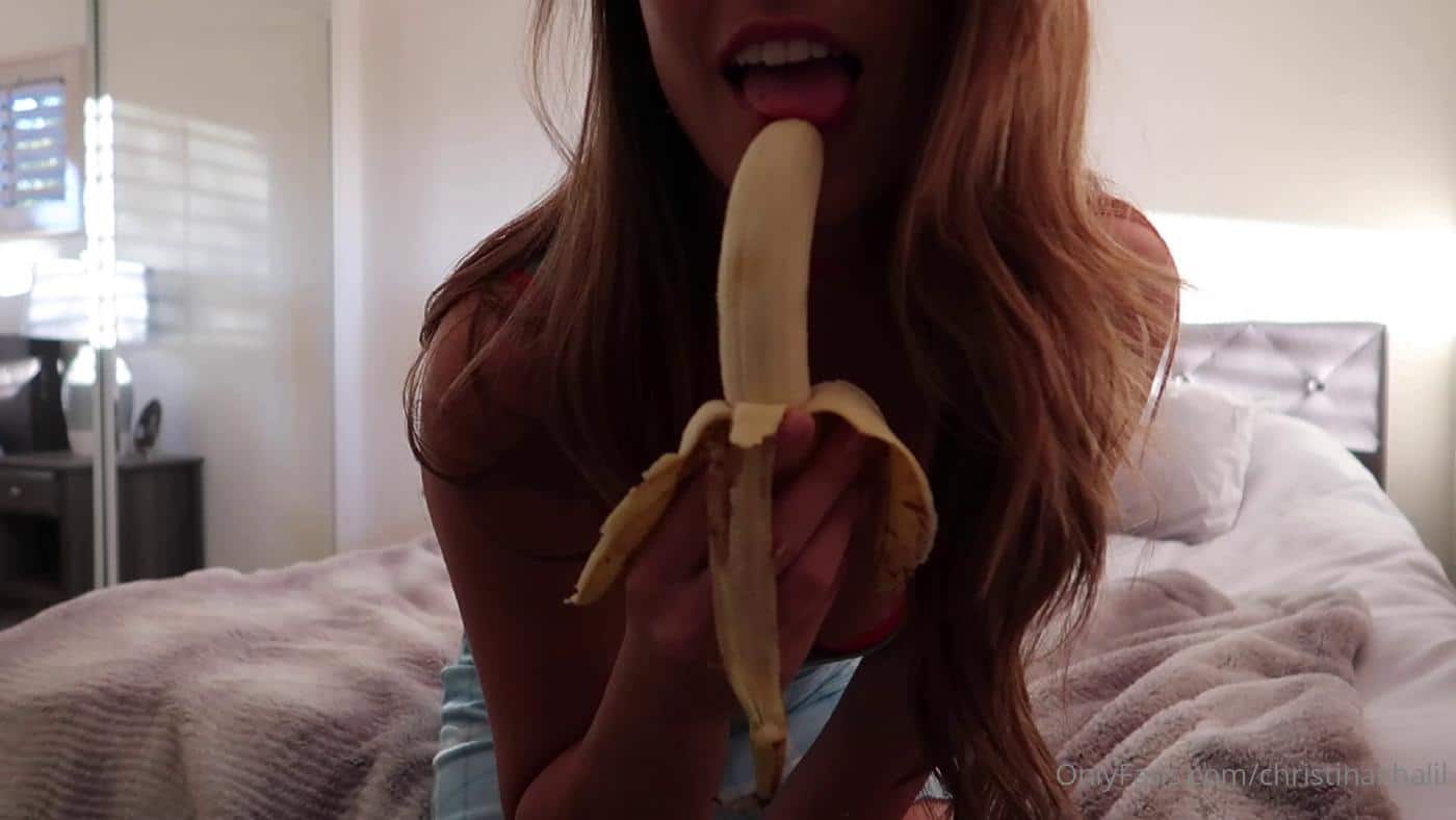 christina khalil banana blowjob onlyfans video