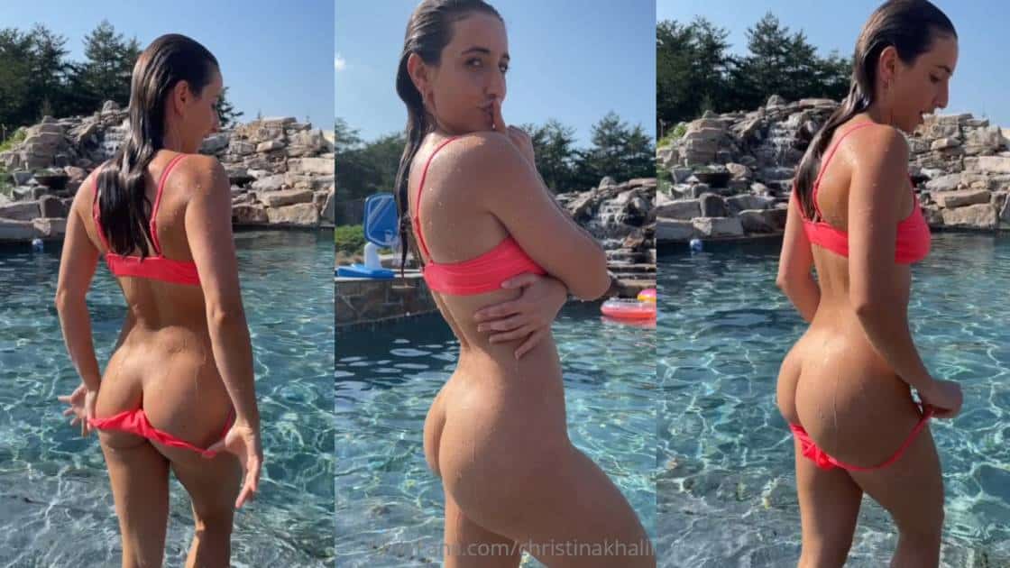 christina khalil nude pool strip video leaked