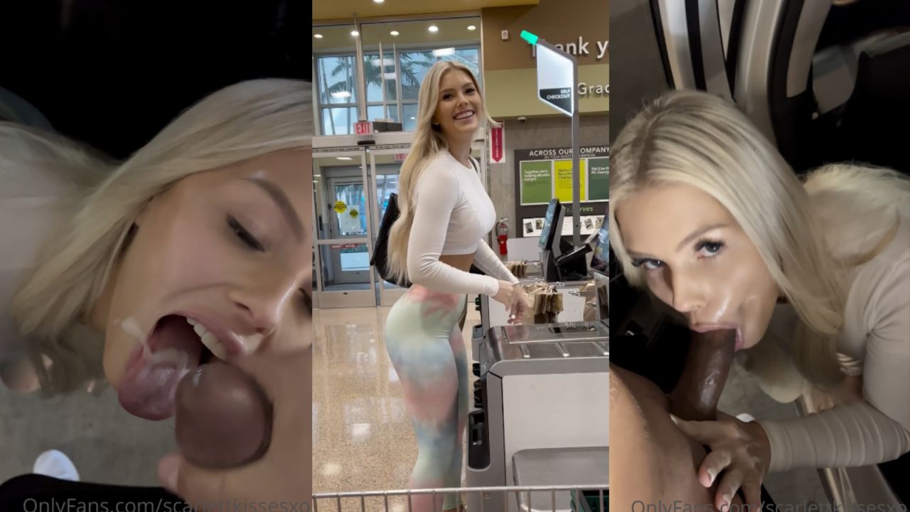 scarlettkissesxo mall park blowjob with facial video leaked