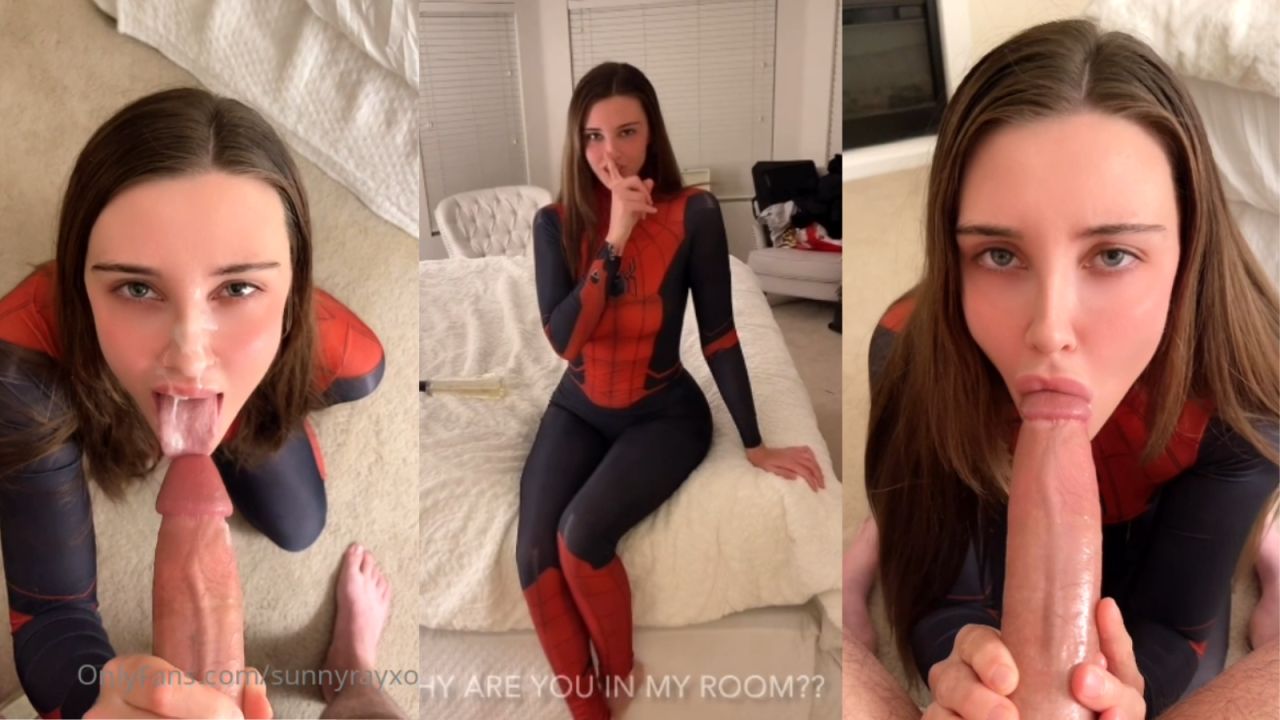 sunny ray sexy spider girl blowjob video leaked