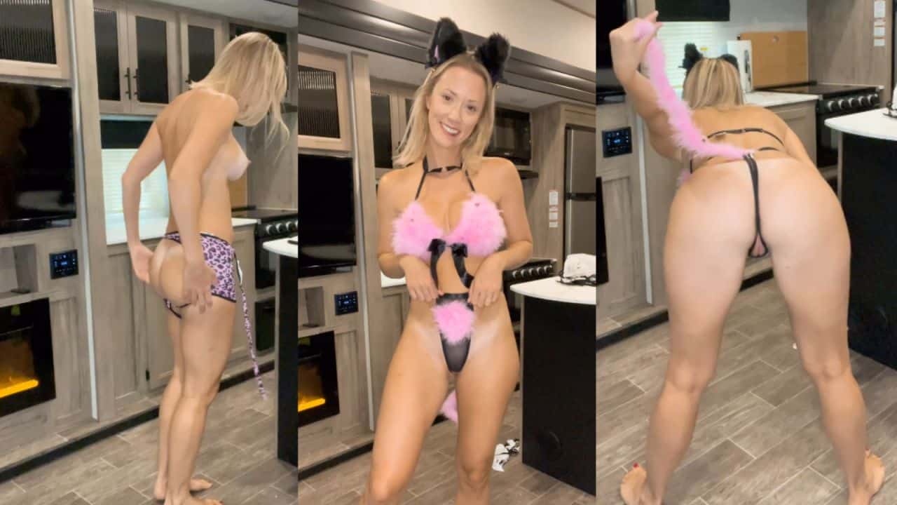 vicky stark sexy costume try on haul video leaked